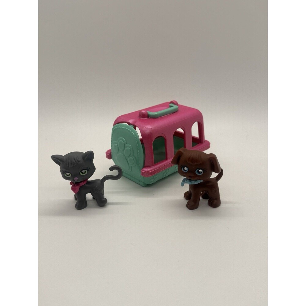 Lot Mattel Polly Pocket Sparklin’ Pets  Carrier Puppy And Kitten